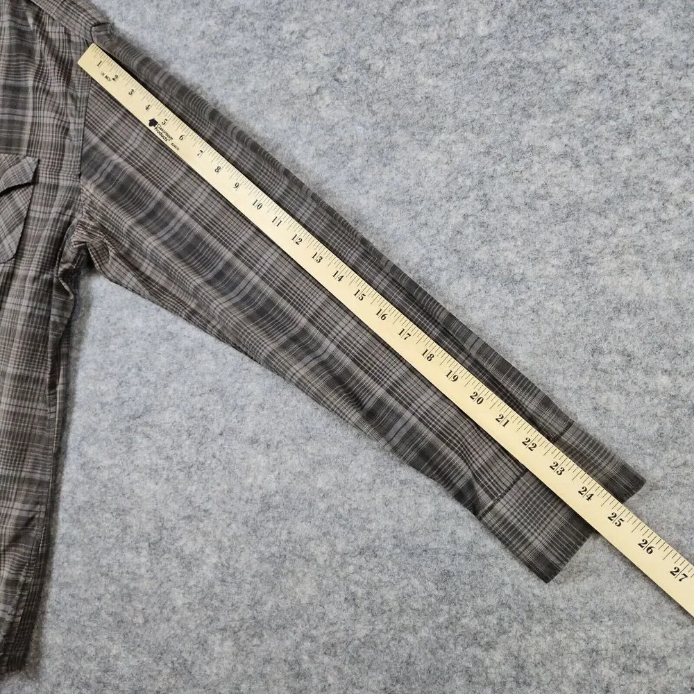 Banana Republic Men's Shirt Size M (15-15 1/2) Brown Plaid Button Up Two Pockets